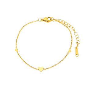 Pulsera de Cuerda con 3 Pequeños Dijes de Corazón Vacío, Diseño Simple, con Acero Inoxidable OEM, para Niñas y Mujeres, Estilo Playa - Product Image 1