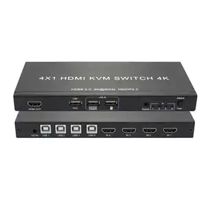 4K HDMI KVM Switch 4 HDMI 4 USB In And 1 HDMI Out Support Mouse And Keyboard No Delay 4 Port Switch