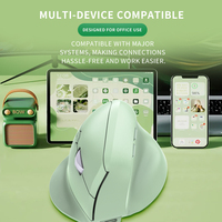 JOMAA Mouse Vertikal Ergonomis Mode Ganda BT+2.4G Mouse Nirkabel Isi Ulang Tanpa Suara 2400 DPI Mouse yang Dapat Disesuaikan untuk Win/Android/i.OS