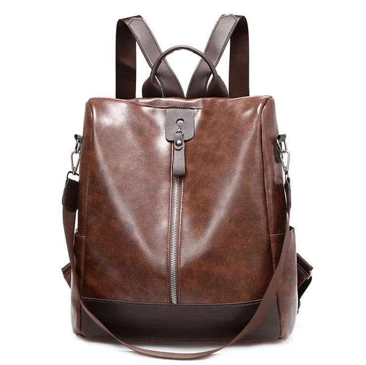 Nuevo bolso de estilo Retro, bolso de mujer, Mochila De Cuero PU para mujer, mochila de textura informal de estilo universitario de gran capacidad