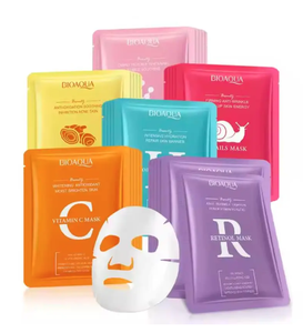 Masque facial hydratant <span class=keywords><strong>BIOAQUA</strong></span> à la vitamine C et au rétinol, produits de soin de la peau, acide hyaluronique, niacinamide, curcuma, masque en feuille à l'extrait d'escargot - Product Image 1