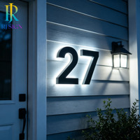 Enseigne de numéro de maison LED rétroéclairée personnalisée pour le développement immobilier, villa, manoir, propriété, jardin, portail extérieur, enseignes de porte 3D C