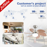 1stshine 30 pouces électrique air froid E27 ventilateur de lustre moteur à courant continu ventilateur de plafond en nickel brossé avec lampe