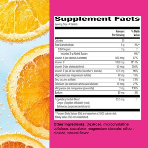 Private Label Service Immune Support Chewable Tablets 1000mg Vitamin C Citrus Flavor 116 Count Dietary <b>Supplement</b> - Product Image 2