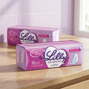 Serviettes hygiéniques LILLY Classic, absorption moyenne, taille standard, classe II, 10 pièces, hygiène féminine, emballage jetable - Product Image 2