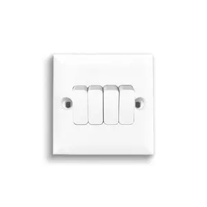 VBQN Wall plastic Switch Project architectural design UK Standard Switches and Socket 4 gang 2 way For Home Industrial