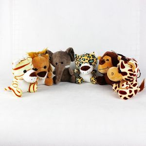 Nouveaux porte-clés en peluche douce en forme de lion, girafe, éléphant, tigre, dessin animé 3D, jouets d'animaux de la forêt - Product Image 1