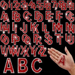 Ensemble de patchs <span class=keywords><strong>en</strong></span> résine avec strass <span class=keywords><strong>alphabet</strong></span>, taille 4,7 cm, auto-adhésifs |   26 lettres 0-9 Patchs <span class=keywords><strong>en</strong></span> cristal Feutre Chapeau Vêtement Décoration de la maison - Product Image 5