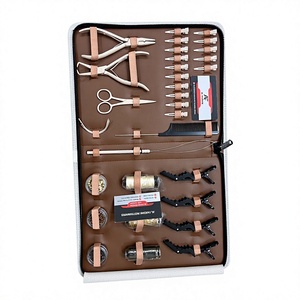 Kit de formation aux extensions capillaires AL-FARDAN Instruments, couleur beige nude, outils pour trames, pinces crocodiles, fils, perles, pinces, pinces métalliques - Product Image 6