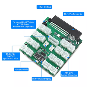 2000W GPU Mining Power Supply Kit Platinum Server <strong>PSU</strong> for Dell D2000E-S2 With 16x6Pin <strong>Breakout</strong> <strong>Board</strong> and PCIe Cable - Product Image 5