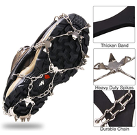 Crampons antidérapants pour chaussures et bottes, hommes et femmes, 19 pointes, pour la marche, la randonnée et la pêche