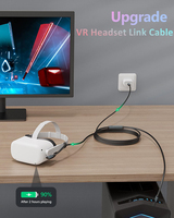 Prise en charge de la charge rapide pendant la lecture Câble de liaison pour casque VR 16FT 5M 2in1 Câble de données USB 3.2 vers Type C haute vitesse 5Gbps pour Oculus