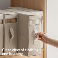 LANZYLO Ensemble de quatre sacs de rangement de type tiroir pour draps, organisateur de housse de couette, boîte de rangement pour couettes et vêtements en tissu, pour l'organisation