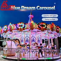 Nouveau design de manège à chevaux en métal et plastique éclairé par LED, pour centre commercial, parc à thème extérieur, amusement