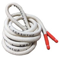 Cordón redondo para zapatos, Material de algodón, color crema, con logotipo impreso, Aglet de Metal personalizado