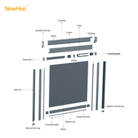 Persiana enrollable manual con resorte WR96-100, a prueba de viento para interiores, tela personalizada para proyectos de decoración de interiores.