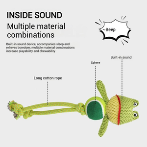 Tương tác răng Làm sạch con chó nhai đồ chơi bóng tennis Squeaky hình dạng động vật khó khăn cho hung hăng <span class=keywords><strong>chewers</strong></span> - Product Image 4