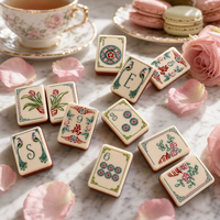Ensemble de Mahjong Rose de Luxe en Acrylique, Gravure Exquise, 160 Tuiles, Pliable, pour Thé de l'Après-midi, Soirée, Jeu Social, Esthétique, Portable, Cadeau