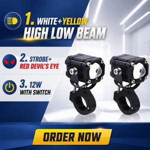 Luz Antiniebla Auxiliar para Moto JHS Demon Eye con Flash Estroboscópico para Barra Anticaídas, Luz para Moto con Ojo de Demonio y Modo Estroboscópico de Fábrica - Product Image 1