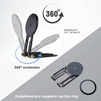 Support magnétique pour téléphone en alliage d'aluminium, flexible, pour diffusion en direct, base à vis 1/4'', compatible avec tous les smartphones, vente chaude