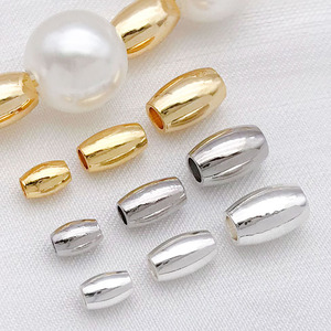 ลูกปัดโลหะผสมสังกะสีชุบทองชุบเงินรูใหญ่สำหรับทำเครื่องประดับ DIY ขนาด 10 มม. รูปทรงวงรี - Product Image 2