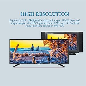 Détartreur automatique 1080P pour <span class=keywords><strong>HDMI</strong></span> vers <span class=keywords><strong>HDMI</strong></span> <span class=keywords><strong>AV</strong></span> RCA CVBS Composite <span class=keywords><strong>Out</strong></span> Video Audio Converter Adapter Metal Material PAL NTSC Zoom in - Product Image 6