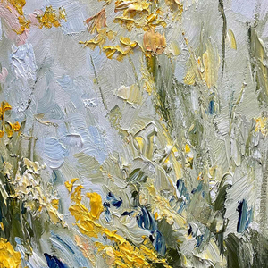 Pintura Impresionista de Flores Silvestres de Meadow, Díptico Estético, Pintado a Mano, Enmarcado, Abstracto, Decoración de Pared para el Hogar - Product Image 3