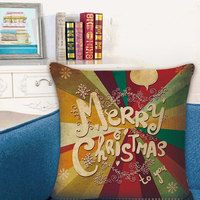 En stock, coussin décoratif de Noël, housse de coussin en lin, housse de coussin de Noël avec motif Père Noël, cerf, flocon de neige, bonhomme de neige