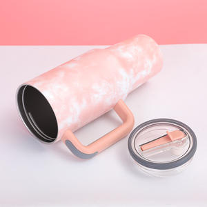 Botella de Agua Reutilizable de Acero Inoxidable Aislada de 40 oz con Asa, Pajita Abatible, Diseño Tie Dye, Resistente a Fugas, Mantiene la Temperatura de 12 a 24 Horas - Product Image 3