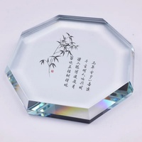 Presse-papiers en cristal K9 transparent, forme octogonale, ronde, ovale, à facettes, pour décoration de bureau, souvenir