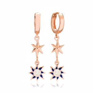Sun and North Star Design <b>Dangle</b> <b>Earrings</b> Fine Jewellery Turkish Handmade Wholesale 925 <b>Sterling</b> <b>Silver</b> Jewelry - Product Image 2