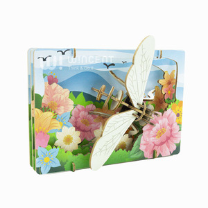 Miniature papier théâtre Laser découpe jouets en bois Miniature fait à la main 3D Puzzle maison - Product Image 4