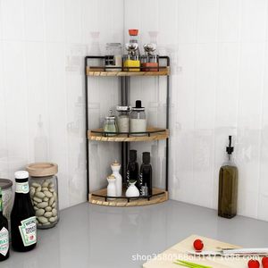 Estante Esquinero de Madera de 3 Niveles, Organizador de Cosméticos para Baño, Estante de Almacenamiento para Especias de Cocina - Product Image 3