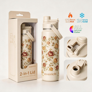Échantillon Gratuit en Stock – Bouteille <span class=keywords><strong>d</strong></span>'Eau Isotherme en <span class=keywords><strong>Acier</strong></span> Inoxydable Sans BPA à Double Paroi avec Logo Personnalisé, Couvercle à Poignée et <span class=keywords><strong>Paille</strong></span> - Product Image 1