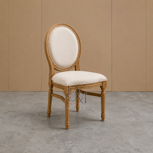 Oval Back Wood Grain PP Upholstered <b>Chair</b> with <b>Padded</b> Seat for Wedding Banquet and Hotel Events, Commercial Project Seating - Product Image 4