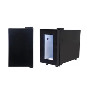 Meisda SC08A Mini Refrigerador Eléctrico Portátil para Leche, Puerta de Vidrio Estilo de Temperatura Única, Refrigerante R600A, Refrigerador para Bebidas de 8L