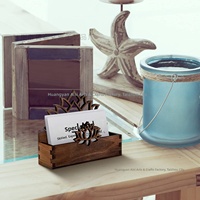 Porte-cartes de visite en bois en forme de lotus, best-seller transfrontalier, moderne et minimaliste, avec pince à messages de bureau, pour cartes de visite professionnelles