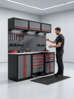 Chariot à outils d'atelier robuste OEM avec verrouillage, armoire murale de rangement pour garage, établi thermolaqué, capacité de charge 1000 kg