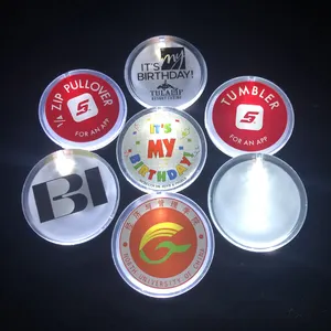 Promotional Acrylic Custom Name Flashing Led Badge Pin