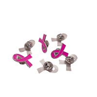 Broche personnalisée à thème ruban de sensibilisation – Alliage de zinc électroplaqué, style SIDA et santé mammaire, prix modéré