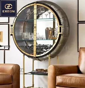 Customizable Modern High-end Brand Light Luxury Villa Living Room Design Furniture Decorative Cabinet Stainless Steel Win rack
