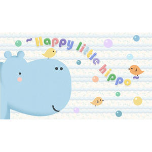 แผ่นรองอาบน้ำพีวีซีรูปฮิปโปน้อยแสนสุข รูปทรงสี่เหลี่ยมผืนผ้า กันลื่น ลายการ์ตูน สำหรับห้องน้ำ เด็กอาบน้ำ ใช้ในห้องน้ำ - Product Image 1