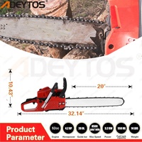 Tronçonneuse à essence professionnelle de 58 cm³ avec guide-chaîne de 20 pouces, puissante tronçonneuse à essence pour travaux de coupe de bois industriels