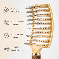 Brosse à cheveux antistatique flexible, brosse de massage du cuir chevel, brosse à cheveux personnalisée avec logo, brosse à cheveux incurvée pour le coiffage et le séchage, brosse à cheveux à ventilation pour démêler les cheveux