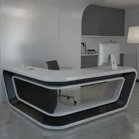 Роскошный L-образный дизайн, современный офисный стол для офисной мебели