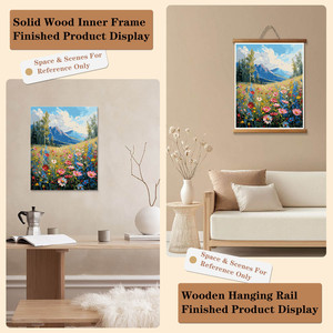 Aixsgy Pintura por Números, Campo de Flores de Montaña, Arte en Lienzo, Kit DIY Hecho a Mano, Estilo Pastoral Rectangular - Product Image 6