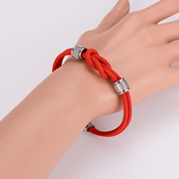 Bracelet en corde milanaise double tricotage avec fermoir magnétique en acier inoxydable, simple et polyvalent, unisexe, pour couples