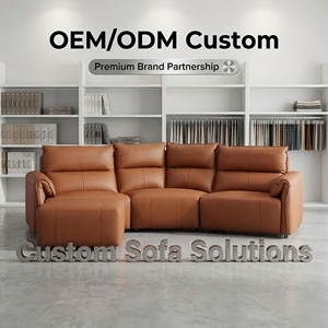 Modern Üç Kişilik Hakiki Deri Köşe Koltuk Geri Çekilebilir Şezlong Köpük Dolgulu Minderler Paslanmaz Çelik Ayaklar Villalar İçin - Product Image 2
