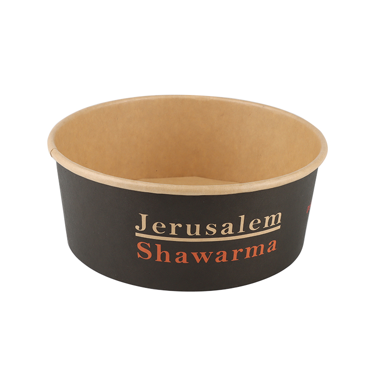 Biodegradable Eco Friendly Custom Logo Printed Kraft Salad Paper Bowl with Paper Lid Giveaways Modern Custom DimensionPopular