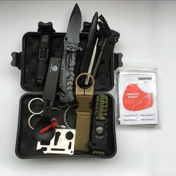 Firstents Outdoor Gear Camping Survival Gear Tools Kit Emergency Escape Safety Survival Out Bag Professional Hiking Survival Kit